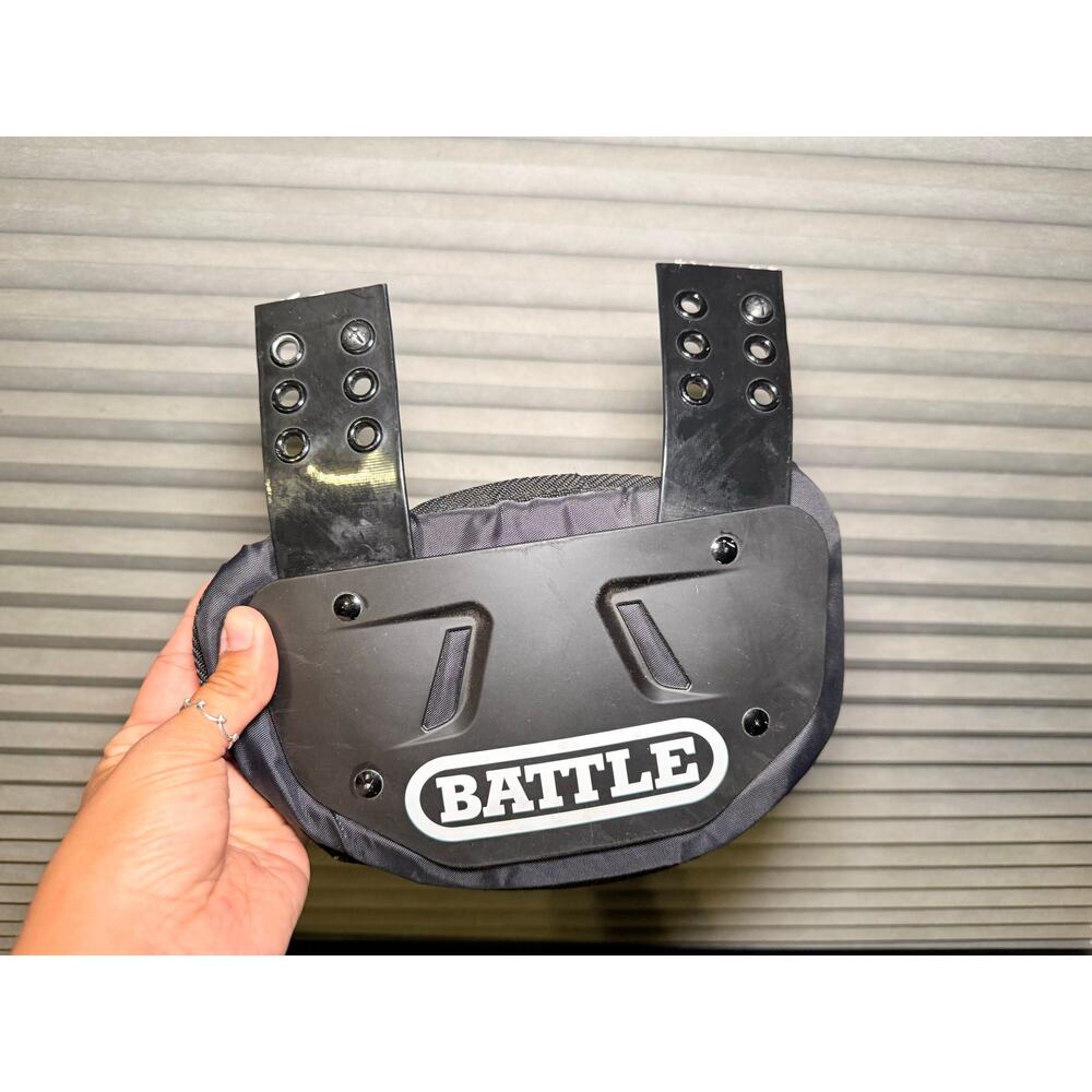 Battle Football Back Plate Black Adjustable Protective Back Pad Youth Size